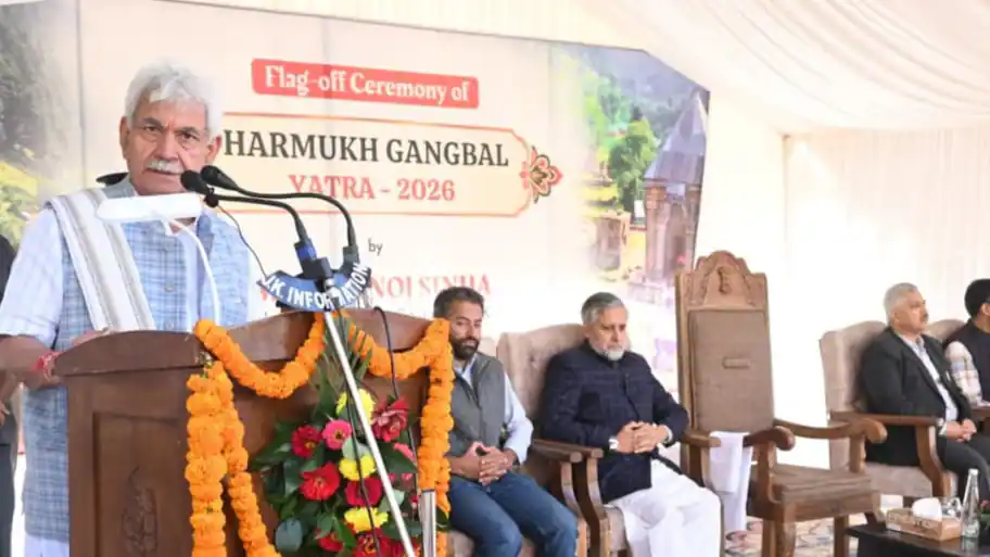 Lieutenant Governor Manoj Sinha officially launched the Harmukh-Gangbal Yatra on Friday
