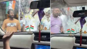 Trinamool Congress leader and MLA Kunal Ghosh’s car was hurled by eggs while he was on his way