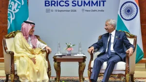 “Pleased to meet the FM of Saudi Arabia, Prince Faisal bin Farhan Al Saud, on the sidelines