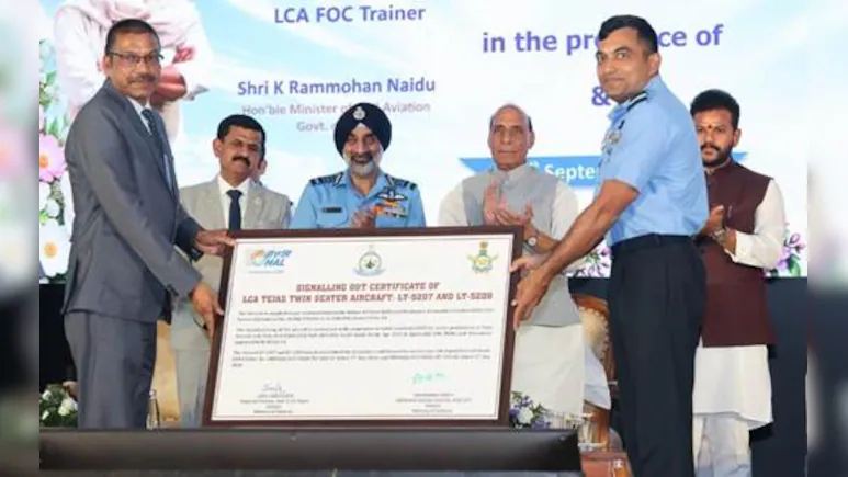 State-run defence major HAL on Friday handed over LCA Tejas Final Operational Clearance