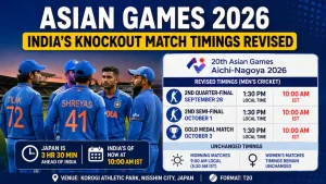 India’s men’s cricket campaign at the 2026 Asian Games will begin earlier than originally