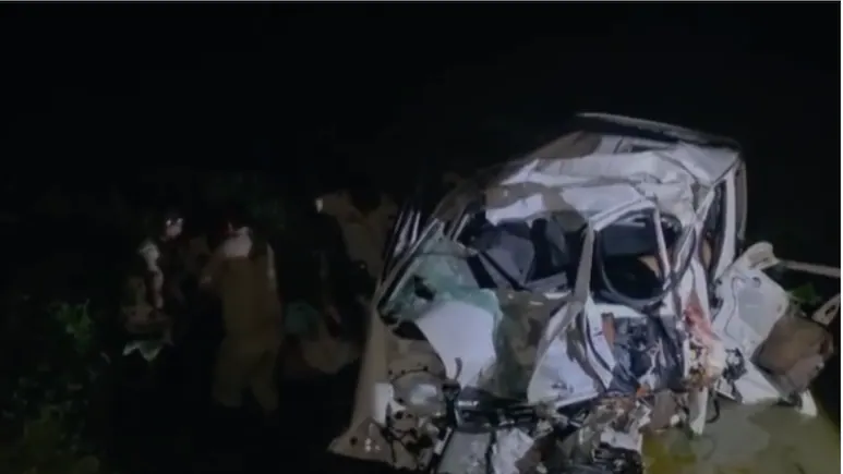 Five men were killed after their Maruti Suzuki Eeco van collided head-on with a truck