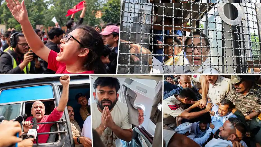 Around 7,000 people were detained across the Capital on Saturday as police prevented a protest