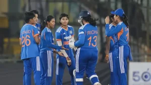 India Women 216/7 in 20 overs Harmanpreet Kaur 91 not out, Shafali Verma 69; Beloved Biza