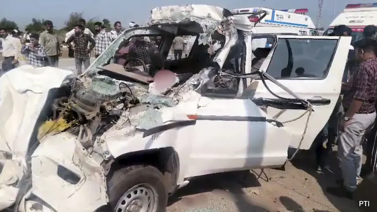 Seven persons were killed after their SUV rammed into a parked trailer truck on a highway
