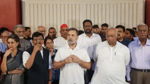 Addressing the press on Tuesday, Rahul Gandhi said the Opposition’s movement would continue
