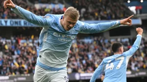 Erling Haaland starred with a double as Premier League leaders Manchester City beat Ipswich