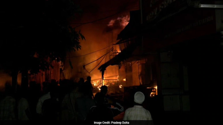 More than 15 shops and a hotel were reduced to ashes after a massive fire engulfed Shiva Market