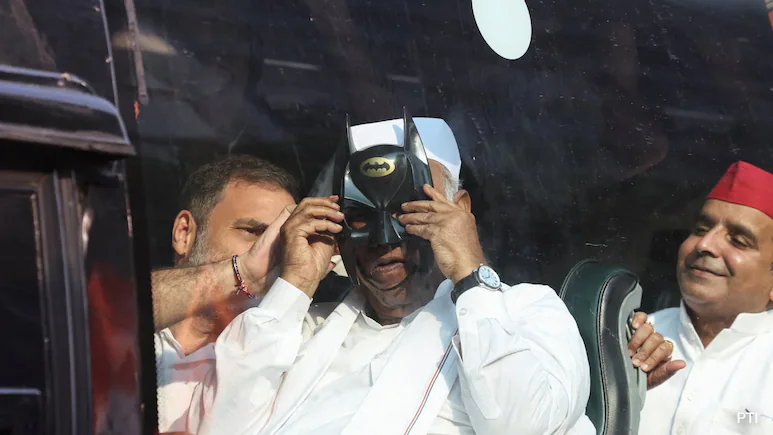 BJP On Rahul Gandhi's Batman Mask At Protest — 'Delhi Doesn't Need Dark Superhero And Robin'