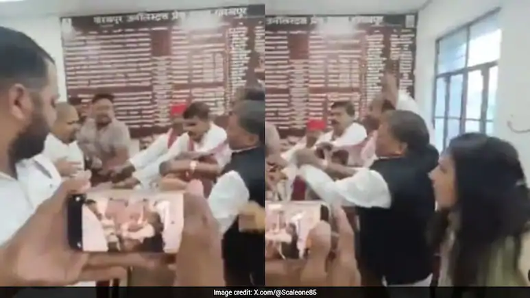 Ex-UP District Chief Slapped Amid Chaos At Samajwadi Party Meet Over Seating