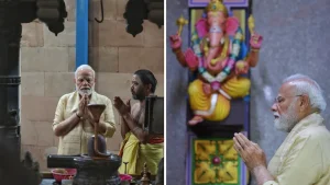 Prime Minister Narendra Modi visited the Shri Vinayak Mandir in Sarojini Nagar, Delhi
