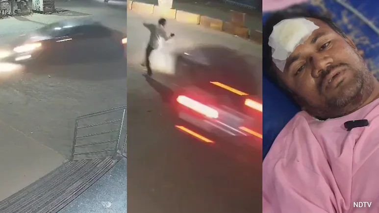 On Camera, Speeding Car Drifts, Hits Man In Telangana, Spins