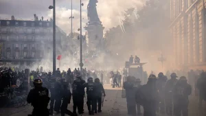 Around 550,000 people took part in demonstrations across France on Saturday