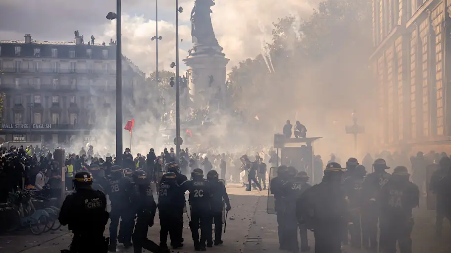 Around 550,000 people took part in demonstrations across France on Saturday