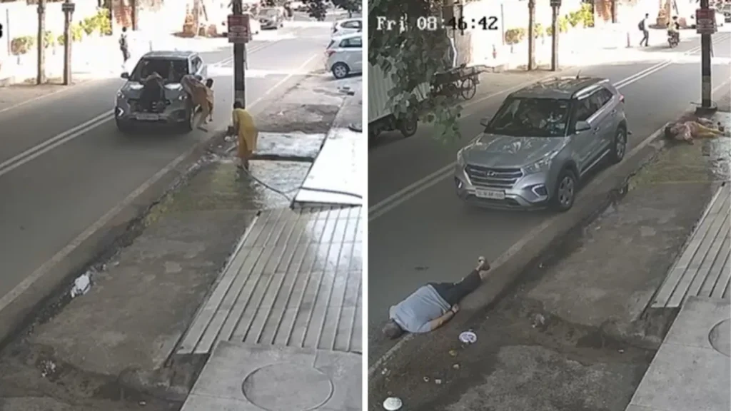 The SUV, a Hyundai Creta, was being driven by a woman who has now been arrested