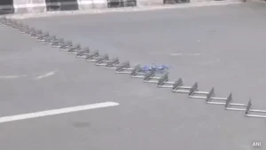 Video: Not Just Barricades, Delhi Cops Install Spike Strips Amid CJP Protest