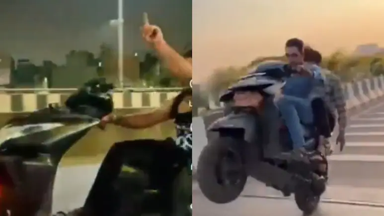 Three men have been arrested for performing dangerous bike stunts, speeding recklessly