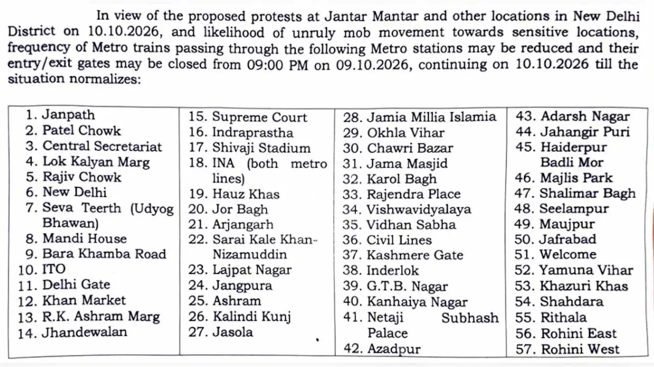 Delhi is bracing for a series of restrictions ahead of the Cockroach Janta Party's (CJP)