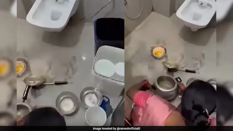 Video Shows Utensils Being Washed On Bathroom Floor At Chhattisgarh Sweet Shop, Triggers Probe
