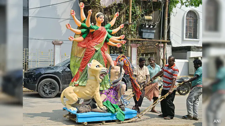Tension In Hyderabad After Egg Allegedly Thrown During Durga Idol Procession
