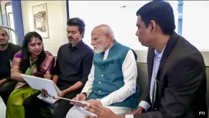 Following the inauguration, PM Modi took a ride on the Chennai Metro from Porur Bypass Station