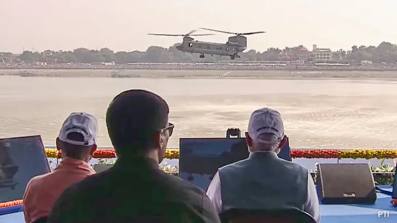 Prime Minister Narendra Modi on Sunday attended the Indian Air Force's air show 'Wings over