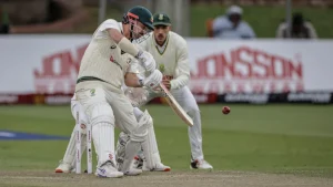 South Africa recovered from 110/6 to declare their first innings at 425/9, as captain Temba