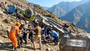 At least 10 people suffered injuries after a passenger bus accident at Gala Pachound