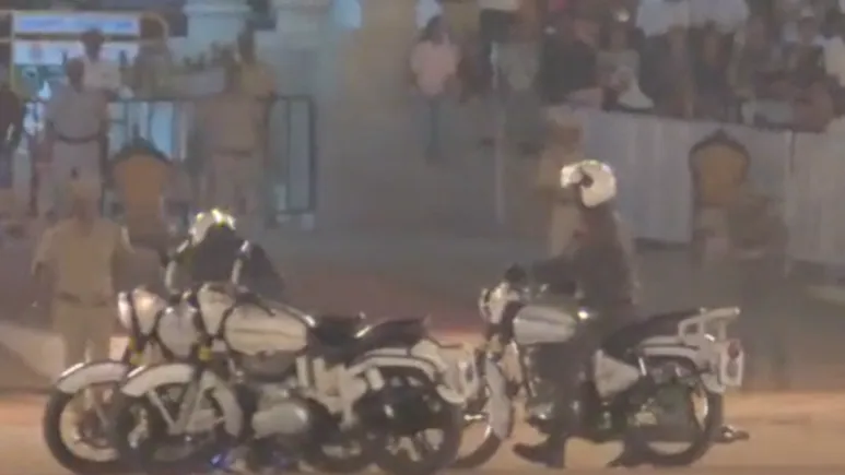 Two personnel of the Army Service Corps' Tornadoes team were injured after two motorcycles