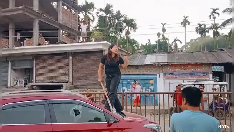 Woman Climbs On Car, Smashes Its Windows In Assam. Probe Unearths Drug Link