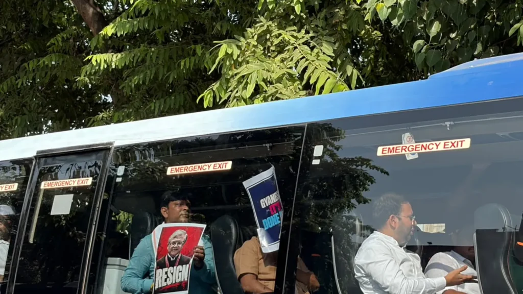 A day after opposition leaders were stopped near the Election Commission office in Delhi