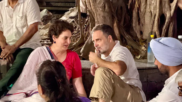 Rahul And Priyanka Gandhi's Surprise Sit-In At Akashvani Bhawan Stings INDIA Bloc Partners