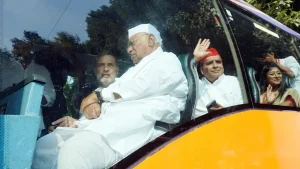 Despite the heavy security presence, the INDIA bloc delegation staged a strong protest