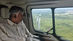 Chief Minister N Chandrababu Naidu on Thursday conducted an aerial survey and ground inspection