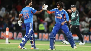Tilak scored an unbeaten 51 off 26 balls, while Nitish made an unbeaten 26 from 13 deliveries