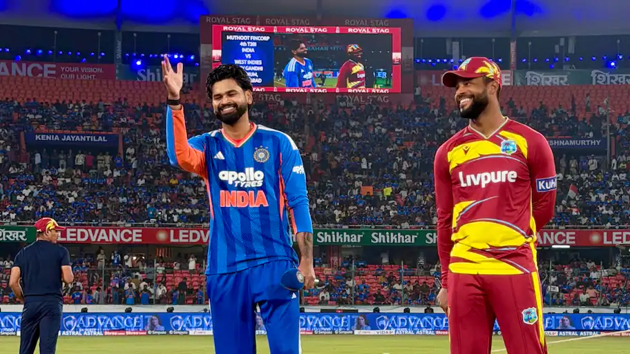 India won the toss and elected to bowl against West Indies in the fourth T20I at the Rajiv