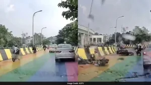 Video: Bikes Skid As Painted Kolkata Flyover After Beautification Drive Turns It Slippery