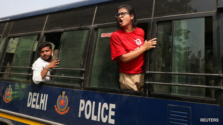 The protest in Delhi over allegations of electoral irregularities has a new hero - Neha Bora