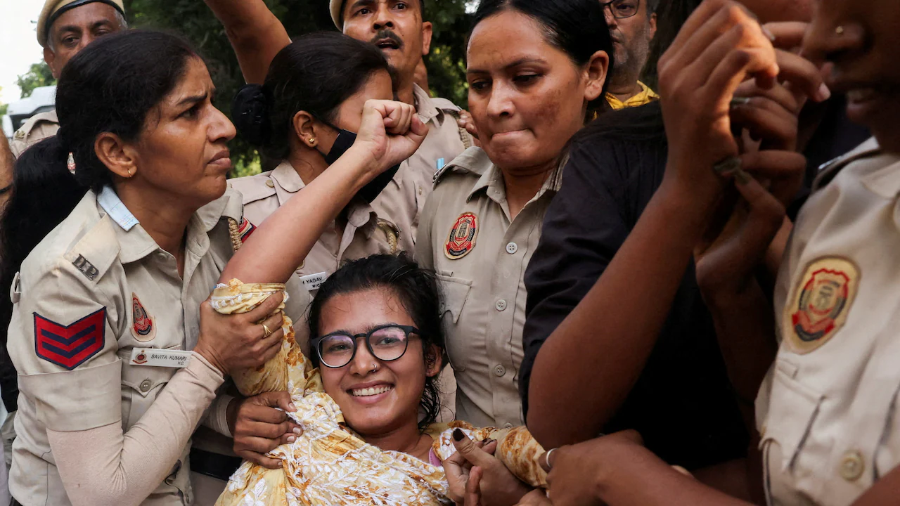 The protest in Delhi over allegations of electoral irregularities has a new hero - Neha Bora