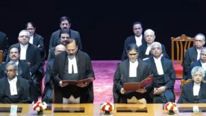 Chief Justice Surya Kant on Tuesday administered oath of office to three new judges elevated
