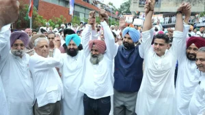 Chandigarh MP Manish Tewari was also present, with Punjab Congress affairs in-charge Sachin