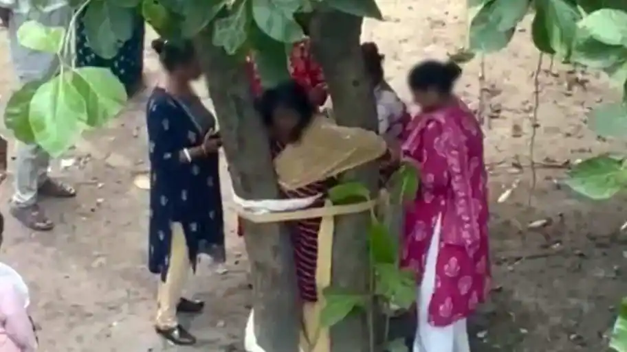 Dhanbad: A woman was allegedly tied to a tree and beaten with sticks in Jharkhand’s Dhanbad