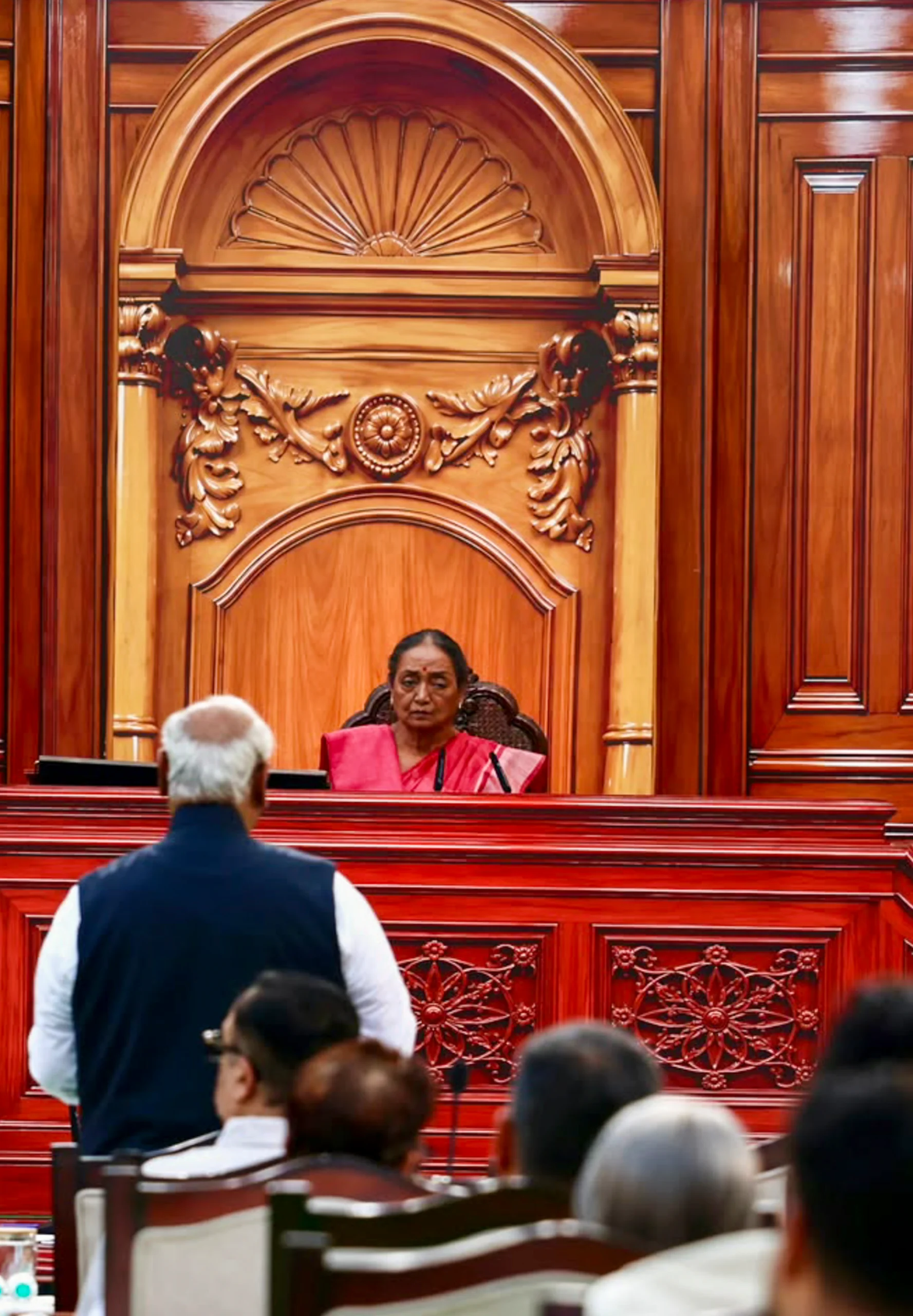 Congress president Mallikarjun Kharge moved the "motion" as Meira Kumar, a former Lok Sabha