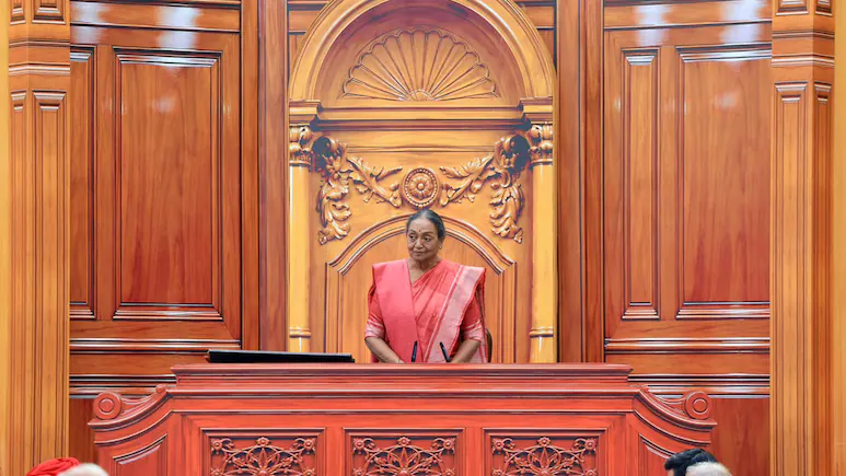 Congress president Mallikarjun Kharge moved the "motion" as Meira Kumar, a former Lok Sabha